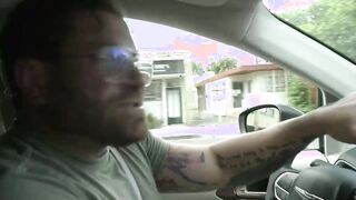 Skinny ts hitchhiker sucks drivers cock