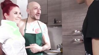AMATEUREURO - Slutty Red Oral Sex Goes For Wild Anal three Way
