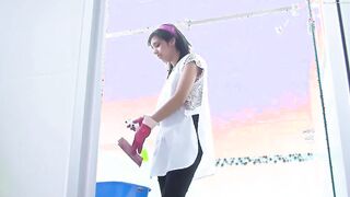 MAMACITAZ - Oiled Up Latina Maid Offers Her Pussy To