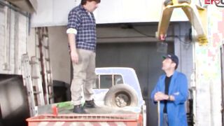 German great titties amateur 19 year old fucks at construction site