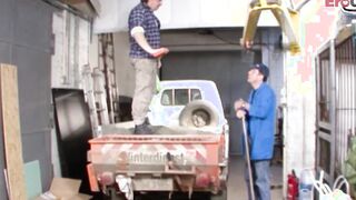 German great titties amateur 19 year old fucks at construction site