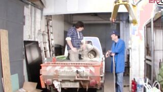 German great titties amateur 19 year old fucks at construction site