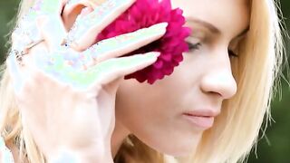 Karina Grand Enjoying a naughty makeout session with Kristof Cale in the scenic backdrop of her patio garden, but the