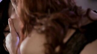 A silhouetted kiss is only the prelude to a Goddess encounter between redhead Elle Alexandra