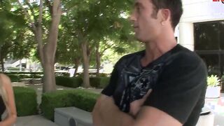 Thin blonde bitch pick up at the street from too