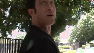 Thin blonde bitch pick up at the street from too