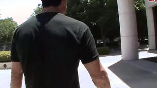 Thin blonde bitch pick up at the street from too