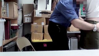 Scared red teen thief Pepper Hart fucked by a big dick