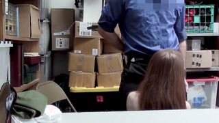 Scared red teen thief Pepper Hart fucked by a big dick