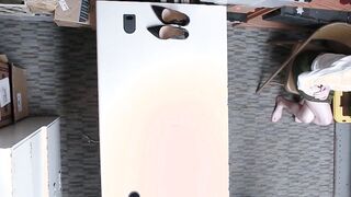 Scared red teen thief Pepper Hart fucked by a big dick