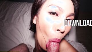 Big boobs Asian shemale BJ and anal sex