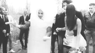All-Natural Russian Lilu Moon Getting Her Ass TRIPLE TEAMED At Her Own Wedding!