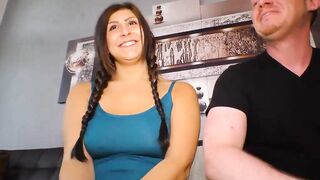 AMATEUREURO - Huge Tit Barely Legal July Johnson Takes Penis On Camera