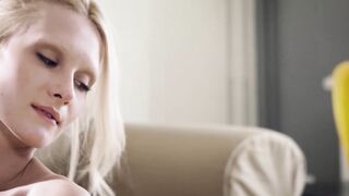 Petite blonde teen Gerda working out