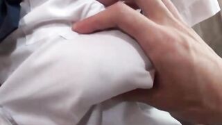 Cute chinese with nice melons getting stuffed