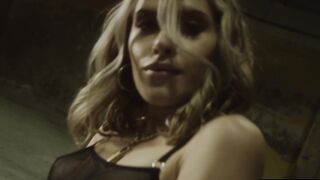 Perfect blonde teen shows her hot body