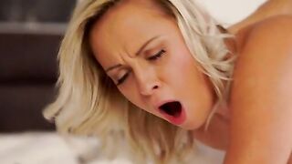 Naomi Nevena is trying on bras to see how they look hugging her luscious curves, and she can't resist having fun