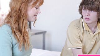 Sniffing panties of his teen stepsister
