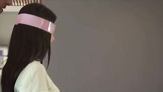 Thin Latina Apolonia Lapiedra is instantly seduced as Pablo Ferrari covers her eyes in a blindfold and promises her the