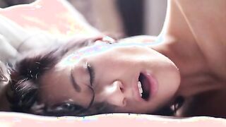 Moments after waking up, Czech sweetie Lauren trails her finger fuck lightly down her body and