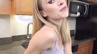 Anya Olsen walks in on her stepbrother Tony, who's in the kitchen reading the irresistible book as part of his