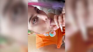 Egirl devours my long penis inside pov