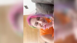 Egirl devours my long penis inside pov