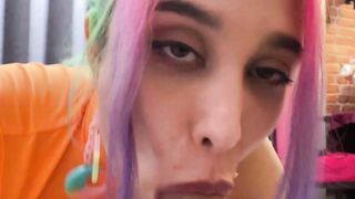 Egirl devours my long penis inside pov