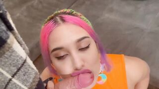 Egirl devours my long penis inside pov
