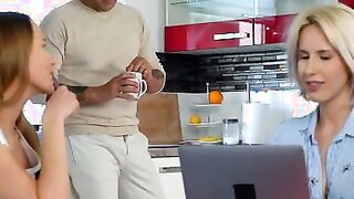 Ivi Rein and her friend Amy Douxxx are loving a chick chat in the kitchen. Ivi confesses that she has