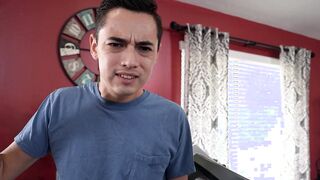 My petite Latin stepsis sucked big cock