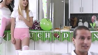 What better way to celebrate the gigantic game than to throw a party? Lulu Chu and Maria Kazi are gets