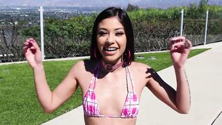 Tall guy lift and carry fucking petite brunette latina