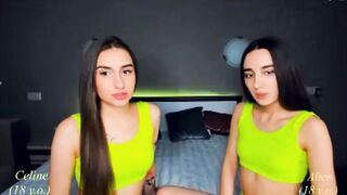Russian Not Twin Sisters play on webcam