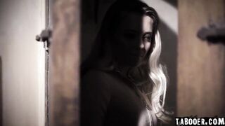 18 year old year older yo step-daughter Riley Star masturbates while secretely watching her