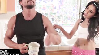 Erotic Bombshell Angel Del Rey's Pink Vagina Getting Ruined by her Stepdad