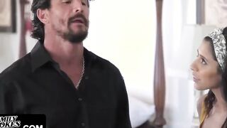 Erotic Bombshell Angel Del Rey's Pink Vagina Getting Ruined by her Stepdad
