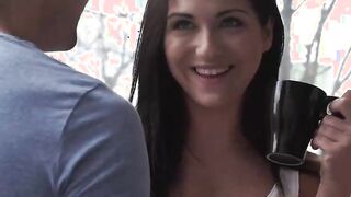 Natural Dark Hair Invites BF Into For Some Buttfucking