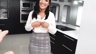 PropertySex Attractive Curvy Latina Real Estate Agent with Kinky Goddess Butt Bangs Handyman into Kitchen