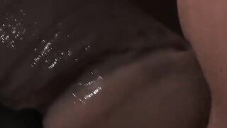 Cute skinny bimbos fucks her tight asshole with a massive