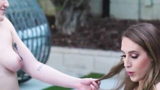AllGirlMassage Kenzie Madison's Weirdo Neighbor Sneaked Inside For A Hard three Way