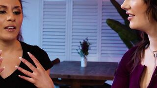 Lesbian best friend massaged by Latin