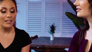 Lesbian best friend massaged by Latin