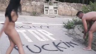 MAMACITAZ - Gigantic Natural Titted Kira Queen Hardcore Outside Sex on the Street