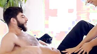 Carmen Caliente is lounging inside bed with a full underwear getup that she can't keep her hands off of. Her