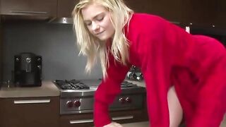 Skinny Chloe Foster Masturbates on the Kitchen Counter