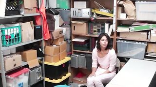 Tanned Cutie Kat Arina Caught Shoplifting In A Store And Punished