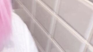 Toilet Whore Feeding Her Cum as Dinner while Waiting for Order in Restaurant