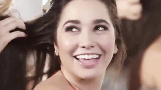 Hairdresser seduces her long boobed latin customer and getting rimmed