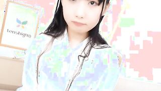 Rin Nanba comes to show us her very unshaved Japanese snatch